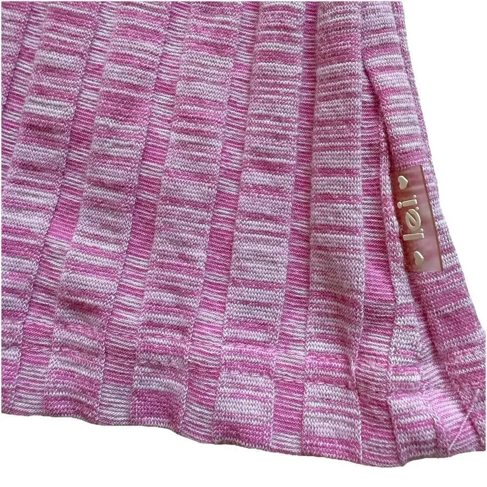 Vtg Y2K LEI Collared Shirt Pink Ribbed Coquette M Bella Swan Preppy Indie Sleaze
